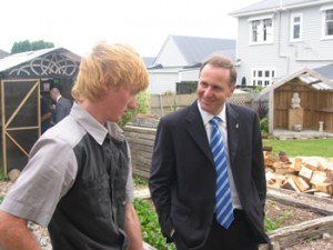 PM talks with a participant